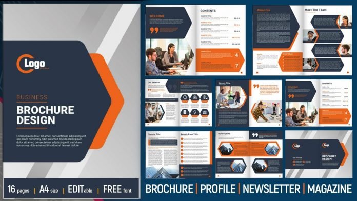 Free Company Profile Illustrator Template 16 Pages