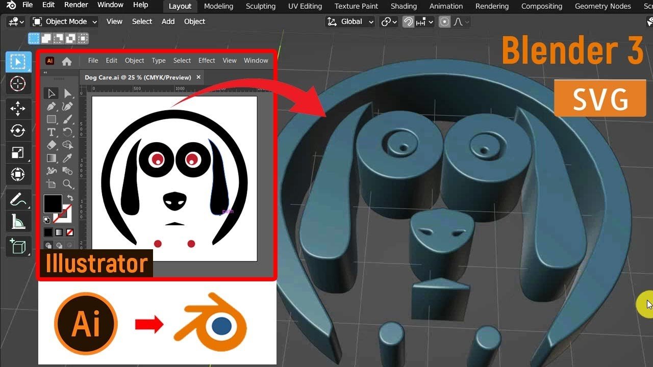 How to Import Illustrator files into Blender 3