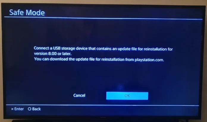 Connect a USB Storage Device that Contains an Update File for Reinstallation